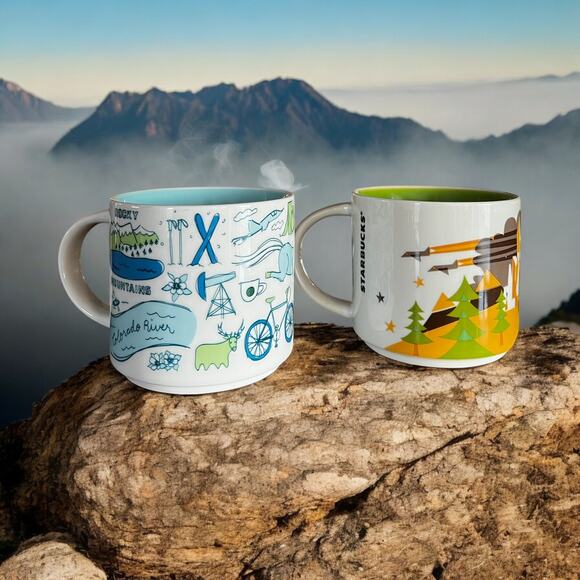 Starbucks COLORADO Coffee Mug Pair – Been There Series & You Are Here 14oz – EUC - Picture 4 of 7